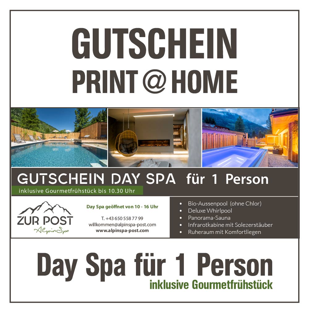 Gutschein Day Spa inklusive Gourmetfrühstück print@home