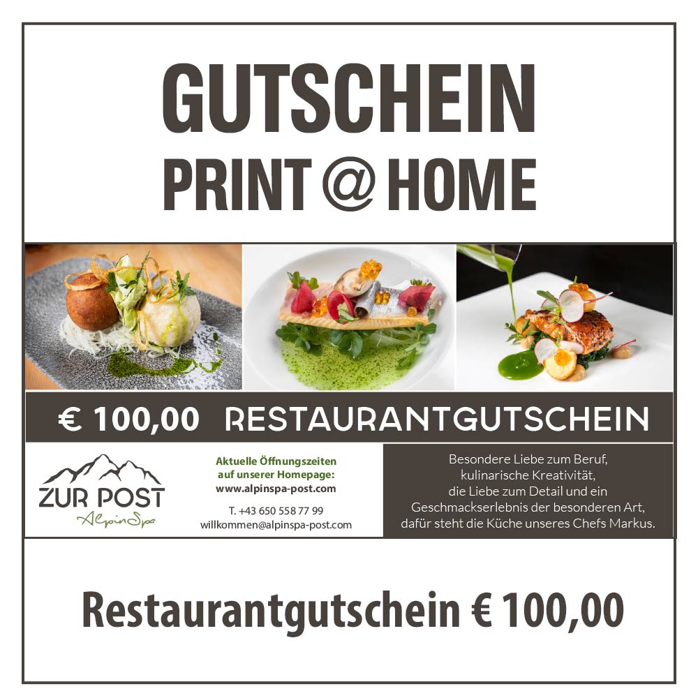 Restaurant Gutschein print@home € 100,00